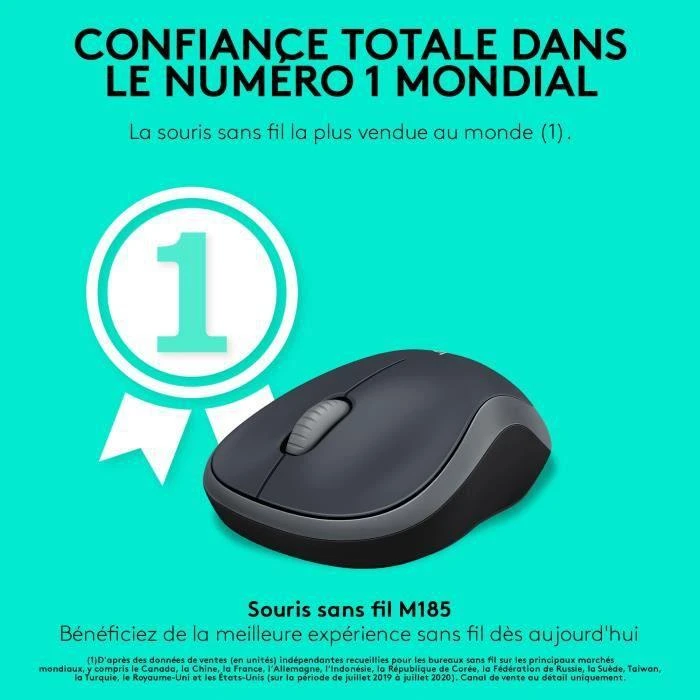 Bevielė pelė Logitech M185 pilka