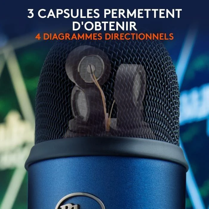 Blue Mėlyna Mikrofonas Mėlyna Yeti USB - Mėlyna spalva