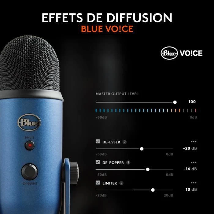 Blue Mėlyna Mikrofonas Mėlyna Yeti USB - Mėlyna spalva