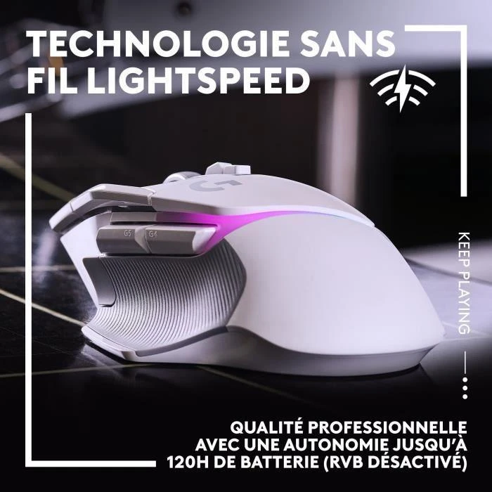 Logitech G502 X PLUS Pelė žaidimams – baltas
