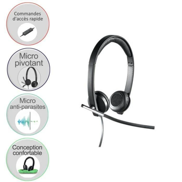Universalios ausinės Logitech H650e, Stereo, su mikrofonu, USB jungtis
