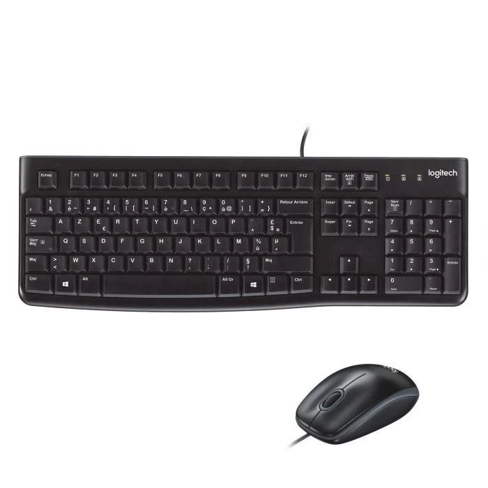 Logitech MK120 Combo Laidinė klaviatūra + pelė, USB, FR, Juoda