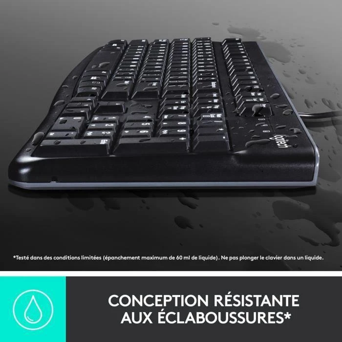 Logitech MK120 Combo Laidinė klaviatūra + pelė, USB, FR, Juoda