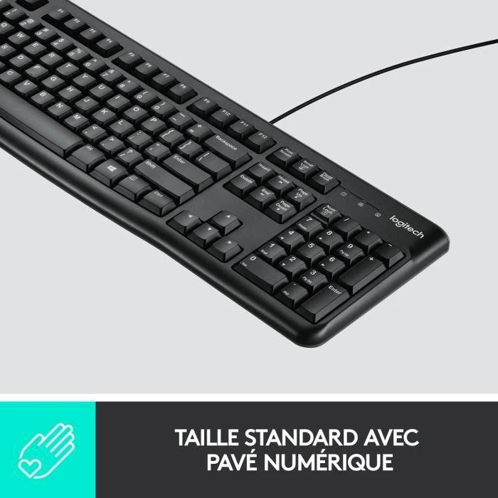 Logitech MK120 Combo Laidinė klaviatūra + pelė, USB, FR, Juoda