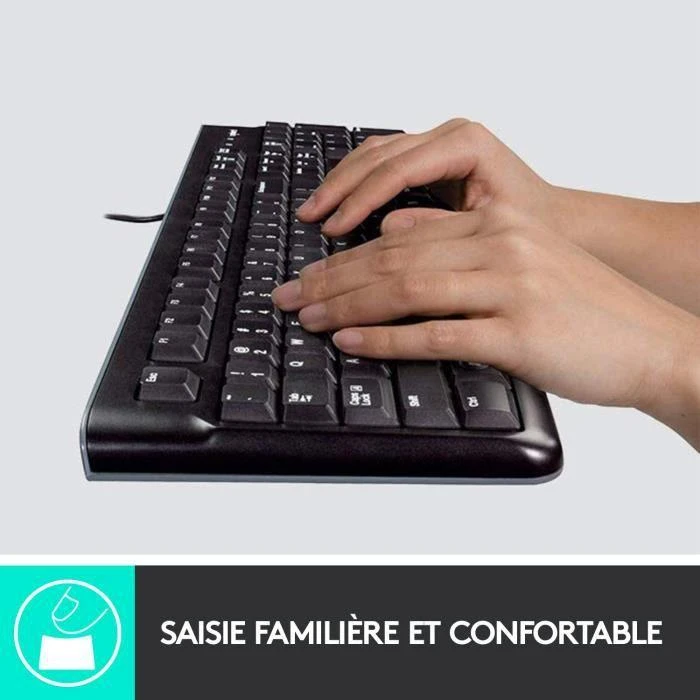 Logitech K120 klaviatūra USB AZERTY Prancūzų Juoda