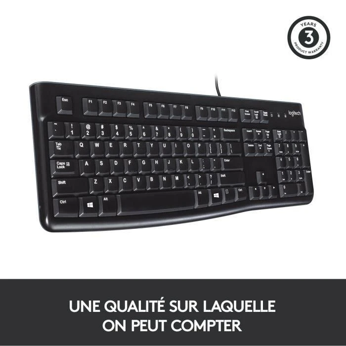 Logitech K120 klaviatūra USB AZERTY Prancūzų Juoda