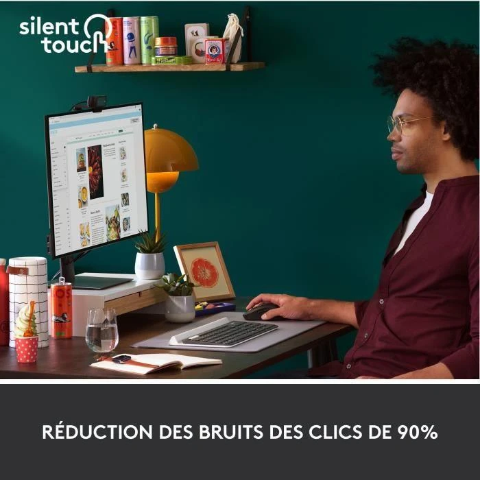 Tyli belaidė pelė Logitech M220, Juoda