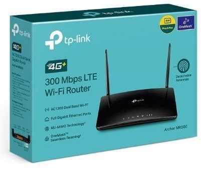 TP-Link Archer MR500 maršrutizatorius belaidžiu būdu Gigabit Ethernet dviejų dažnių (2.4 GHz/5 GHz) 4G Juodas
