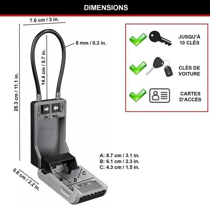 MSL MASTER LOCK 5480EURD raktų spintelė / lentyna Plienas Juoda, Pilka