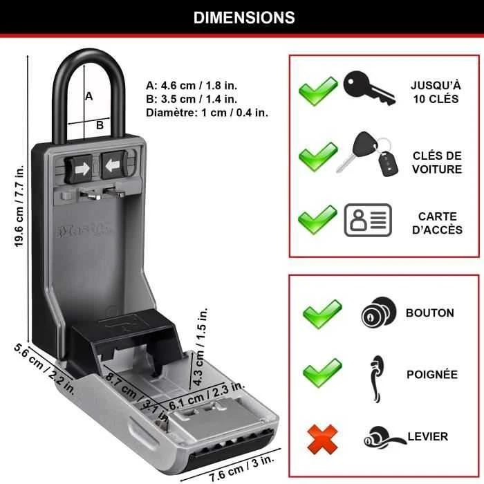 Master Lock Pagrindinė užrakto raktų dėžutė su nuimamu laikikliu 5482EURD