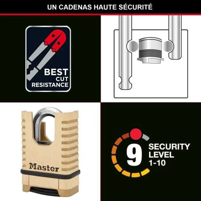 „Master Lock Excell“ pakabinama spyna su apvadu M1177EURDCC
