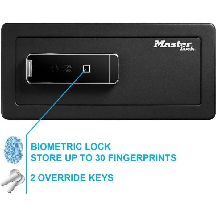 Master Lock LX110Beurhro Biometrinis seifas prekėms apsaugoti nuo vertybių, juodas, 19,5 x 43 x 37 cm