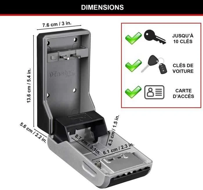 Saugi dėžutė raktams Master Lock 19,6 x 7,6 x 5,6 cm