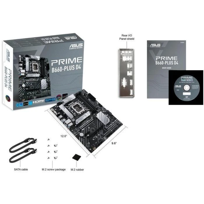 Pagrindinė plokštė ASUS Intel B660 / LGA1700 / ATX / Memory DDR4 / Atminties lizdai 2 / 2xPCI-Express 3.0 1x / 1xPCI-Express 3.0 16x / 1xPCI-Express 4.0 16x / 2xM.2 / 1x15pin D-sub / 1xHDMI / 1xDisplayPort / 2xUSB 2.0 / 2xUSB 3.2