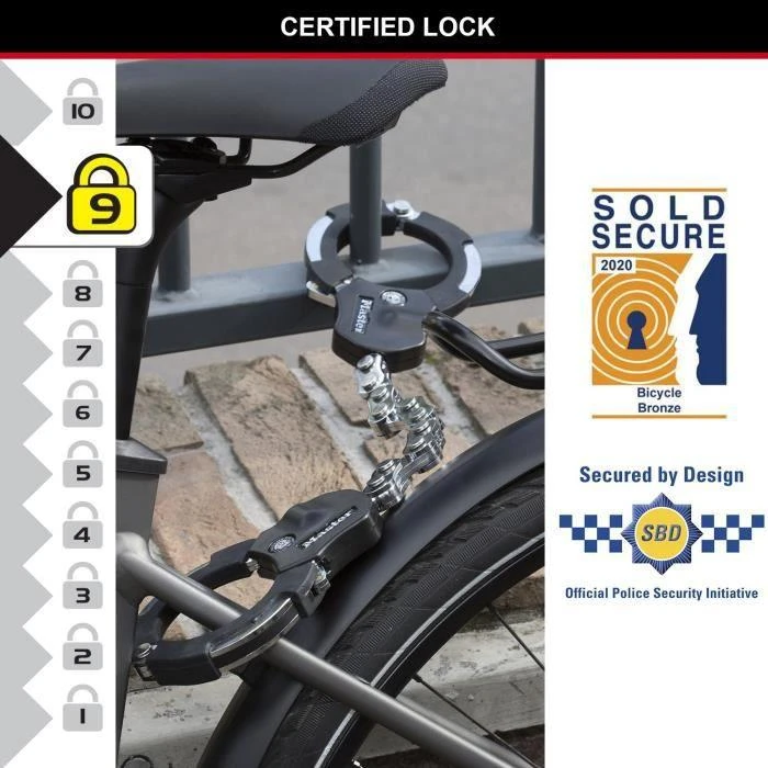 Masterlock MASTER LOCK Street Cuff Antrankių tipo spyna su raktu
