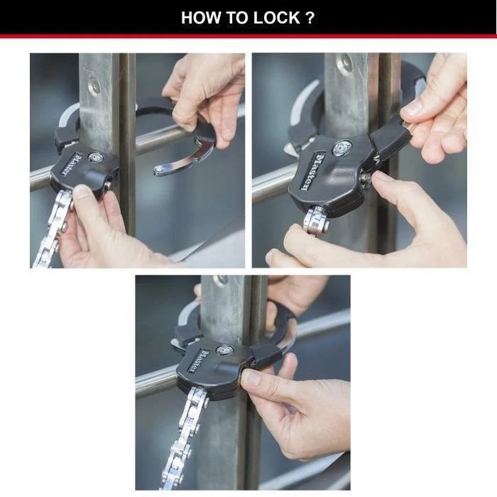 Masterlock MASTER LOCK Street Cuff Antrankių tipo spyna su raktu