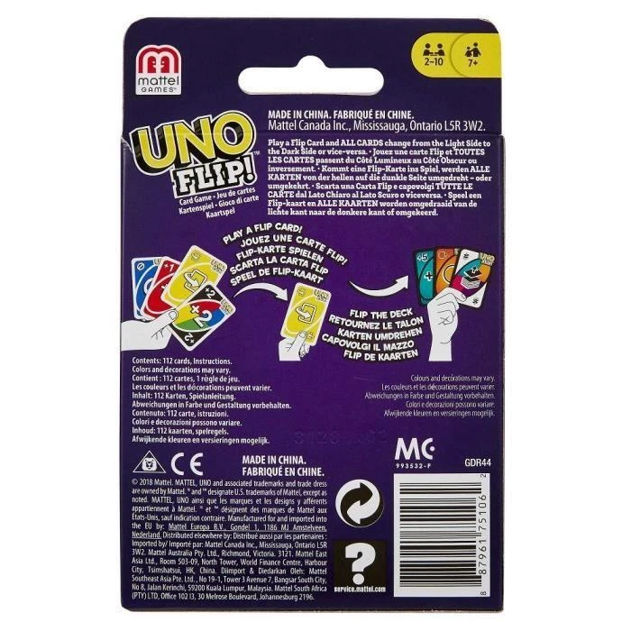 Mattel UNO žaidimas su dvipusėmis kortomis, GDR44