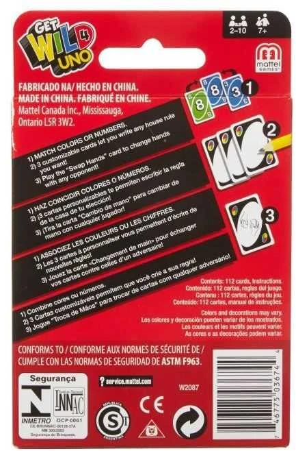 MATTEL GAMES kortų žaidimas UNO, W2085