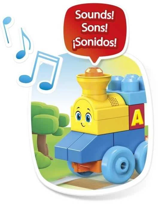 Rinkinys MEGA BLOKS ,,Grojantis traukinys" (50 det.)