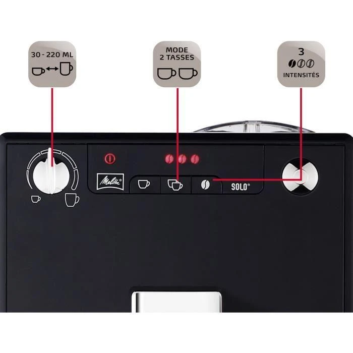 MELITTA automatinis kavos aparatas E950-101 solo, juoda-sidabro spalva