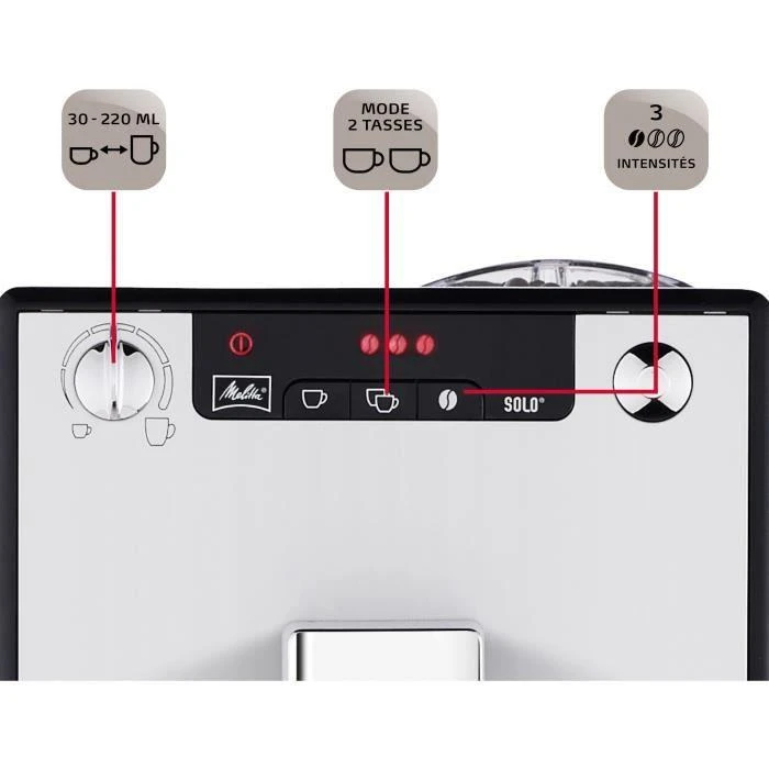 Melitta E950-103 Caffeo Solo Pilnai automatinis kavos aparatas, Sidabrinis