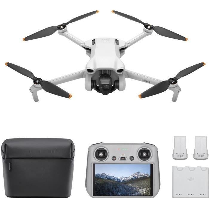 Dronas DJI Mini 3 Fly More Combo su DJI RC valdymo pultu ir papildomais aksesuarais