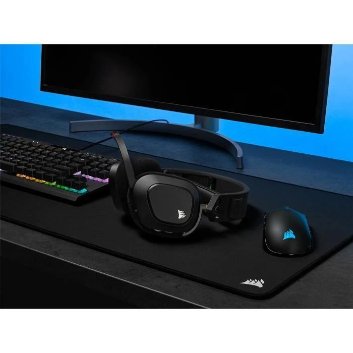Belaidės Premium Žaidimų Ausinės Corsair HS80 RGB, Spatial Audio, Anglies spalvos