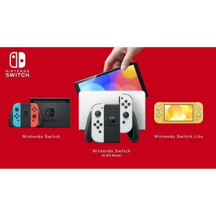 Nintendo Switch OLED konsolė (su Neon Raudona ir Neon Mėlyna Joy-Con)
