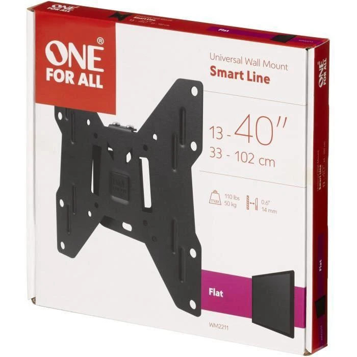 Universalus sieninis televizoriaus laikiklis ONE FOR ALL TV BRACKET, SMART FLAT, VESA 200 GLOBAL / WM2211