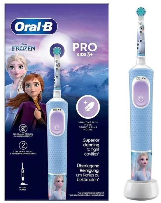 Oral-B | Elektrinis dantų šepetėlis | Vitality PRO Kids Frozen | Įkraunamas | For kids | Šepetėlių skaičius galvutės įeina 1 | Number of teeth brushing modes 2 | Mėlyna