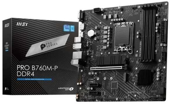 Pagrindinė plokštė MSI | PRO B760M-P | Procesorių šeima Intel | Procesoriaus lizdas LGA1700 | DDR5 DIMM | Atminties lizdai 4 | Palaikomos standžiojo disko sąsajos SATA, M.2 | SATA jungčių skaičius 4 | Mikroschemų rinkinys Intel B760 | mATX