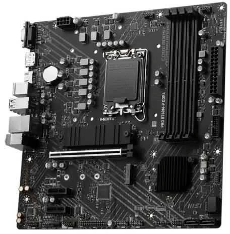 Pagrindinė plokštė MSI | PRO B760M-P | Procesorių šeima Intel | Procesoriaus lizdas LGA1700 | DDR5 DIMM | Atminties lizdai 4 | Palaikomos standžiojo disko sąsajos SATA, M.2 | SATA jungčių skaičius 4 | Mikroschemų rinkinys Intel B760 | mATX