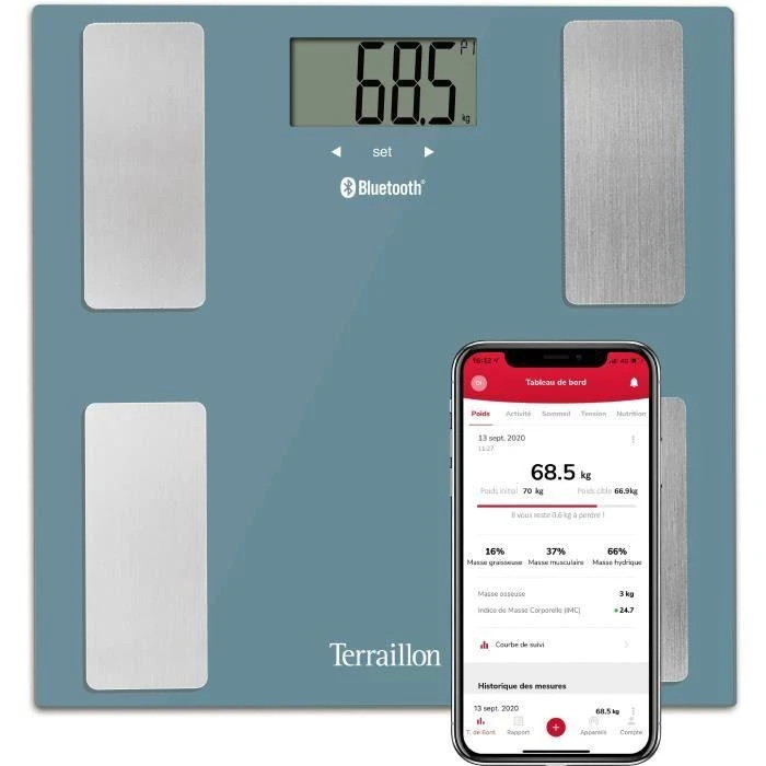 Terraillon Sas TERRAILLON 14874 Smart Connect Mėlyna El. svarstyklės ir kūno analizatorius