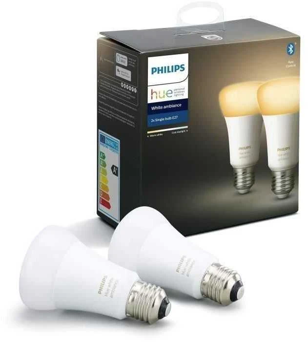 „Philips WA 11W A60 E27“ 2 vnt. pakuotė | E27 | 11 W | Nuo šiltos iki vėsios, balta 2200K–6500K | „Bluetooth“ ir „Zigbee“