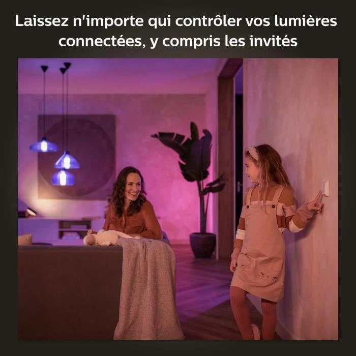 Sieninis šviestuvas „Philips Hue“ sieninis jungiklis, 2 vnt. pakuotėje
