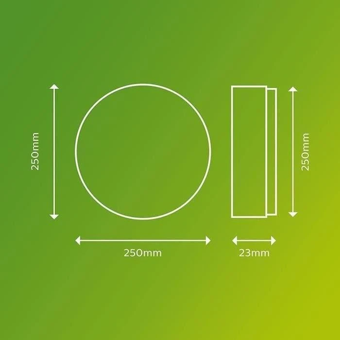 Lubinis šviestuvas Šviestuvas Philips SuperSlim, 15W, LED, IP54, baltas, 25 cm