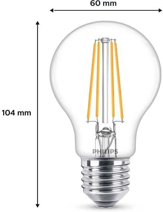 „Philips Classic“ lemputė E27 6 W (60 W) WW, 6 vnt. pakuotėje