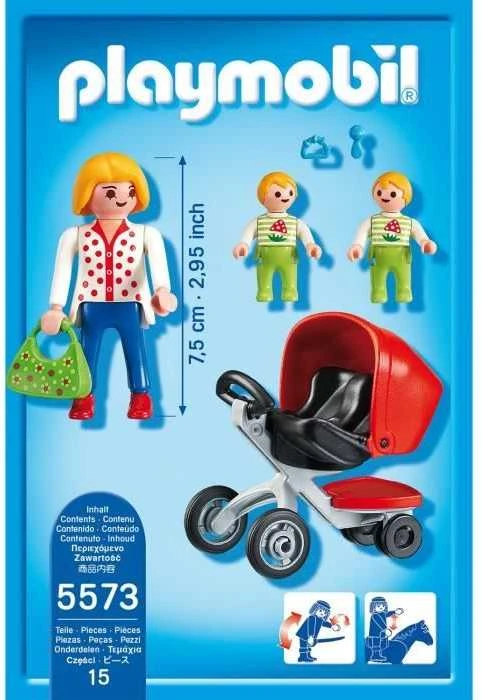 PLAYMOBIL CITY LIFE motina su vežimėliu dvynukų, 5573