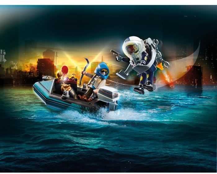 70782 PLAYMOBIL® City Action, Policijos lėktuvų paketas su valtimi