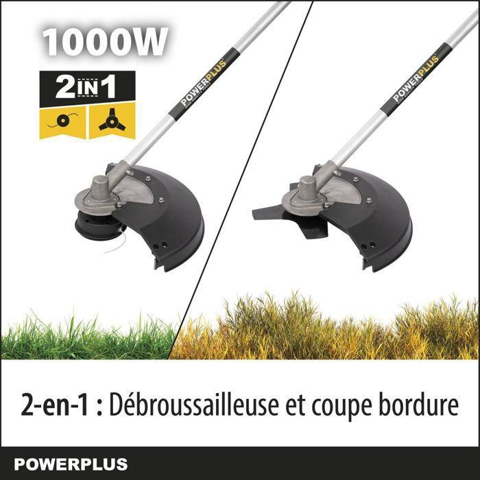 Elektrinė krūmapjovė žolės ir piktžolių pjovimui 1000W 38cm 2mm POWXG30405 POWERPLUS
