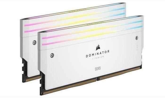 Stacionarių kompiuterių atmintis CORSAIR RAM DOMINATOR TITANIUM CMP32GX5M2X7000C34W RGB 32GB (2 x 16GB), Baltos spalvos