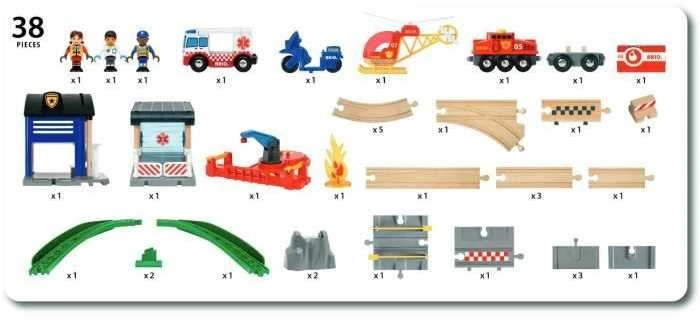 Ravensburger BRIO traukinio bėgių rinkinys Rescue Team 36025