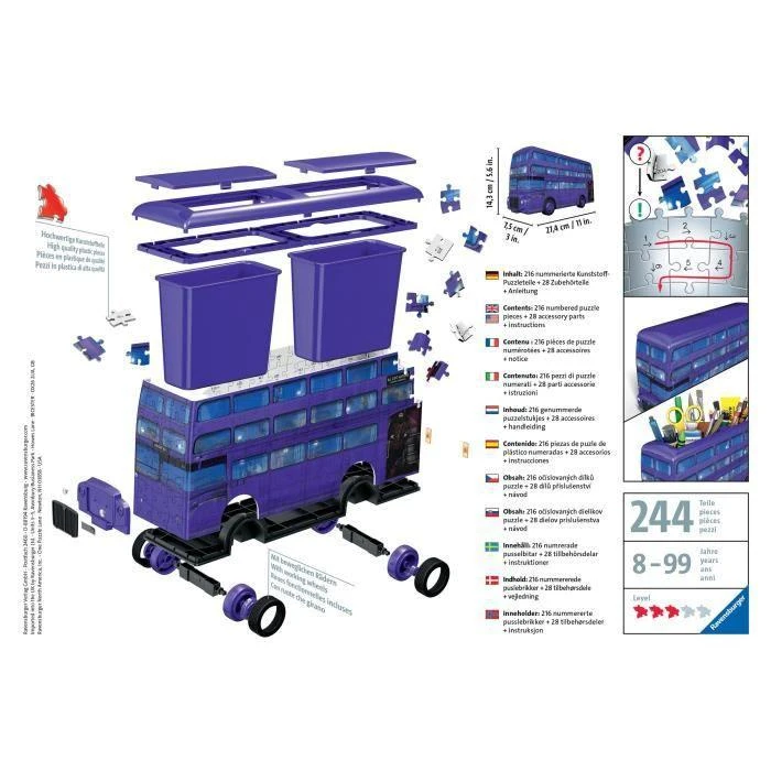 RAVENSBURGER 3D dėlionė Harry Potter Knight Bus, 216d., 11158