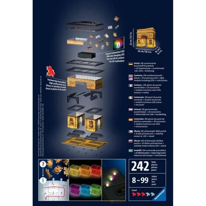 Ravensburger "3D" Dėlionė 216 vnt. - Triumfo arka naktį