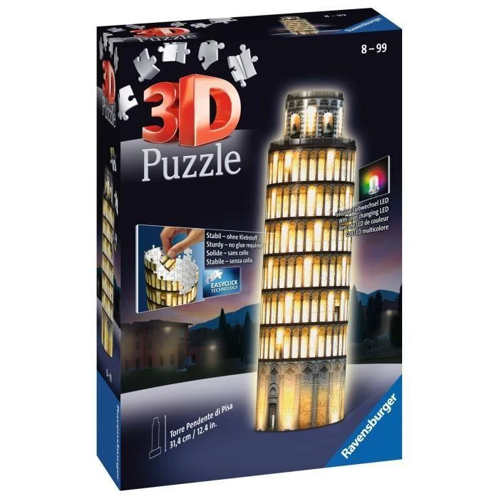 Ravensburger "3D" Dėlionė 216 vnt. - Pizos bokštas naktį