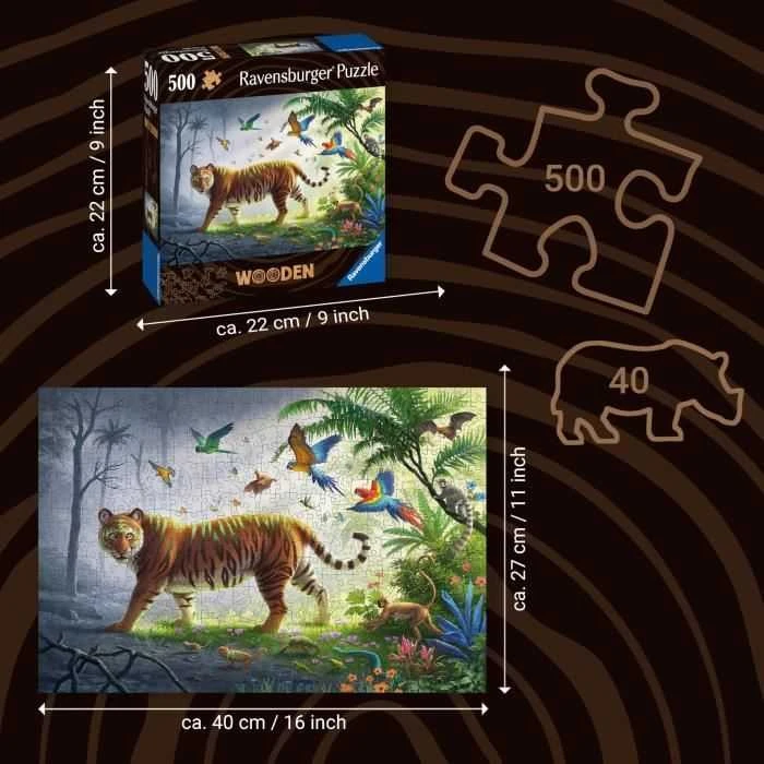 Ravensburger Medinė dėlionė 500 vnt. - Tigras