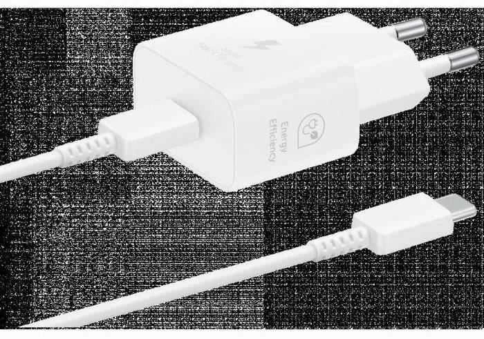 Įkroviklis Samsung EP-T2510XWEGEU 25W + USB-C kabelis baltas