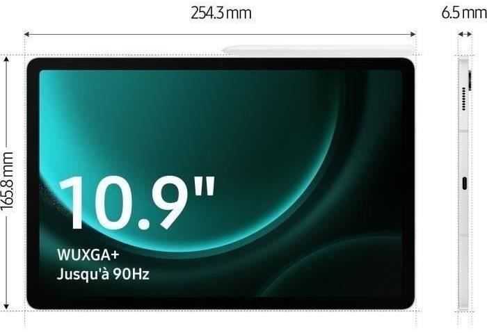 Planšetinis kompiuteris Samsung X516B Galaxy Tab S9 FE 10.9 5G 128GB, Pilkos spalvos