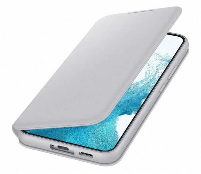 Dėklas "Samsung LED View" dangtelis "Galaxy S22 Plus" šviesiai pilkas EF-NS906PJEGEW
