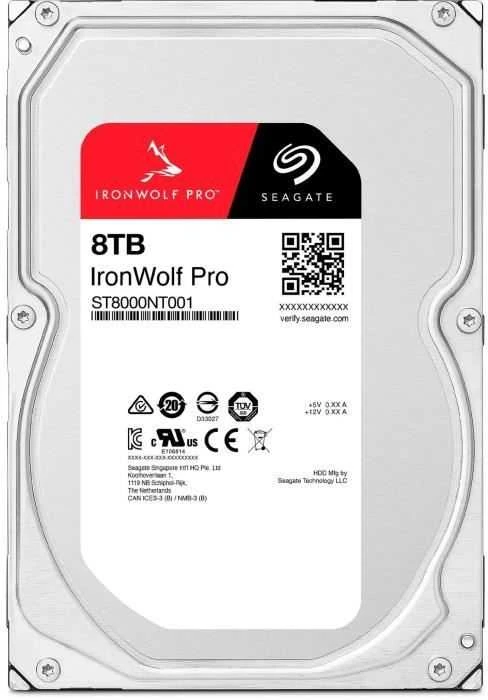 „SEAGATE Ironwolf PRO Enterprise NAS HDD 8TB 7200rpm 6Gb/s SATA 256MB cache 8.9cm 3.5inch 24x7“ skirtas NAS ir RAID Rackmount sistemoms, juodos spalvos